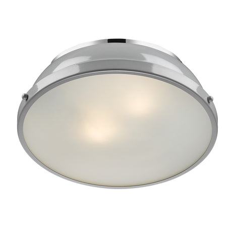 Duncan 14" Flush Mount in Chrome with a Gray Shade