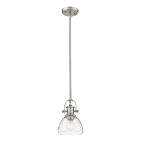 Hines Mini Pendant in Pewter with Seeded Glass