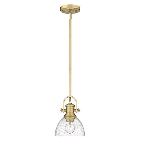 Hines Mini Pendant in Brushed Champagne Bronze with Seeded Glass Shades