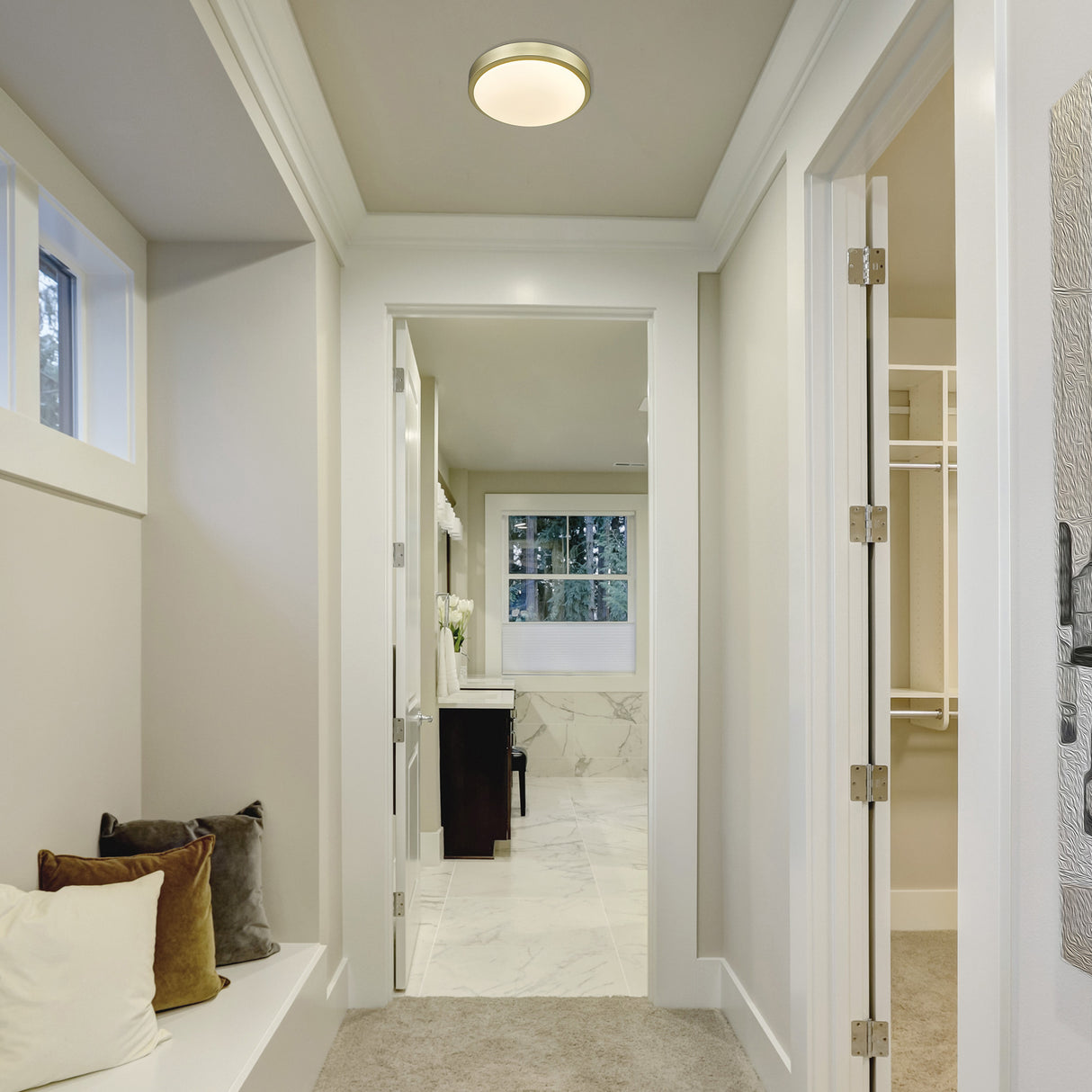 Gabi 10" Flush Mount in Brushed Champagne Bronze with Opal Glass