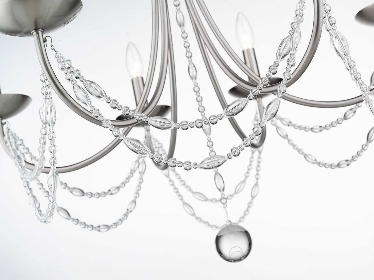 Mirabella 6 Light Chandelier in Pewter