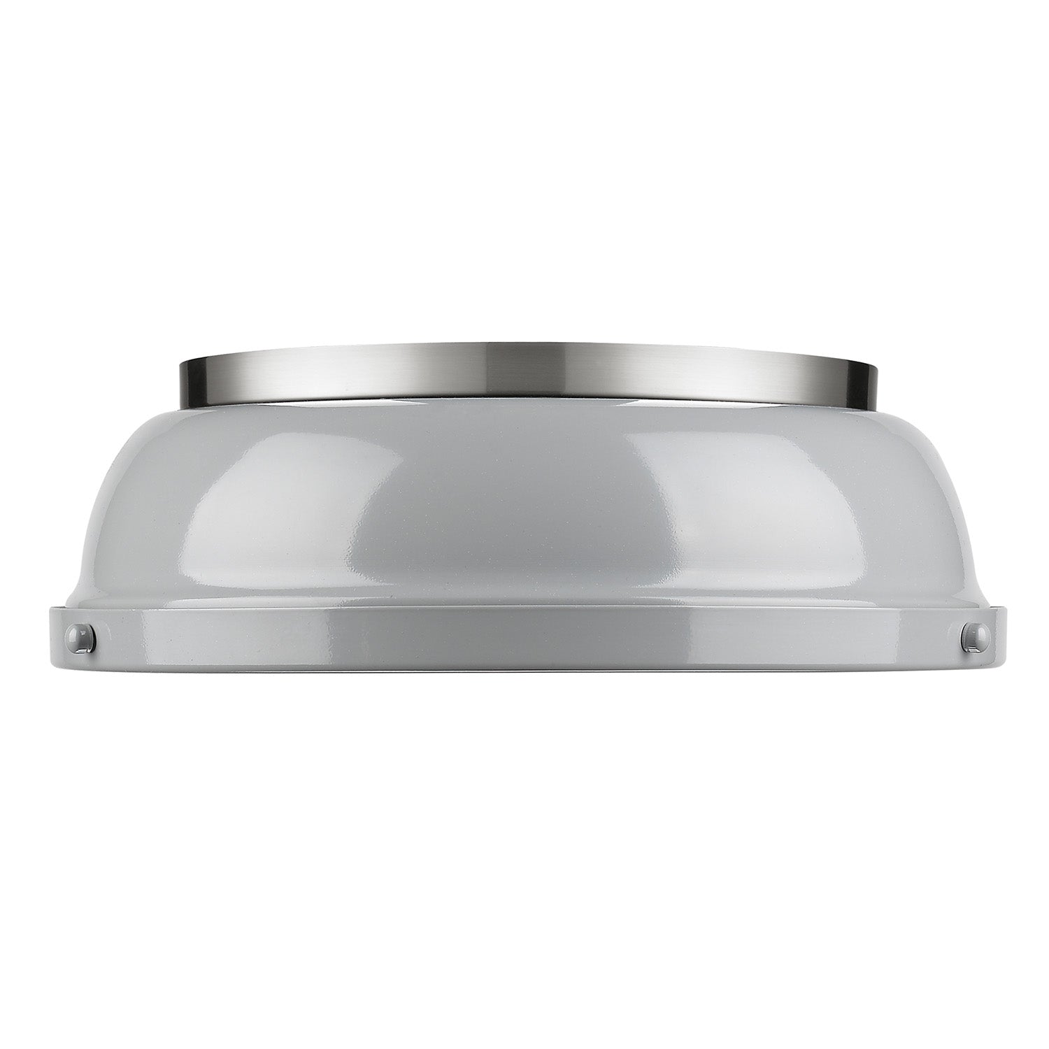 Duncan 14" Flush Mount in Pewter with a Gray Shade