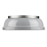 Duncan 14" Flush Mount in Pewter with a Gray Shade
