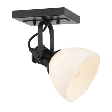 Hines 1-Light Semi-Flush in Matte Black with Opal Glass