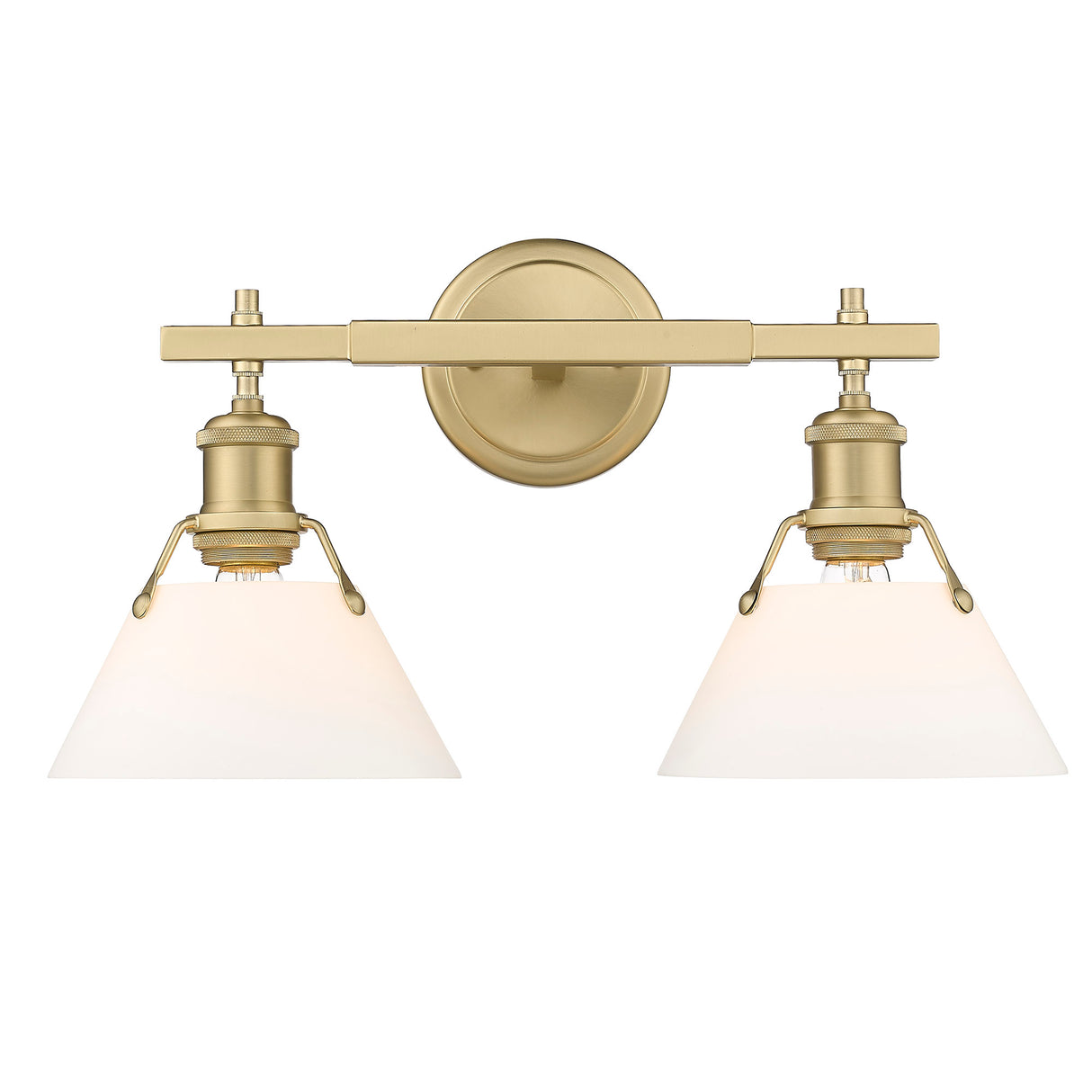 Orwell BLK 2 Light Bath Vanity in Brushed Champagne Bronze with Opal Glass Shade