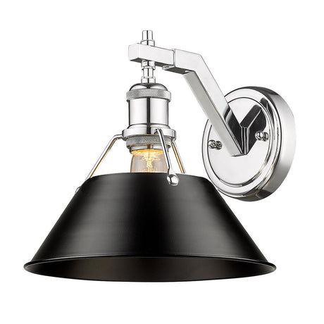 Orwell CH 1 Light Wall Sconce in Chrome with Matte Black Shade