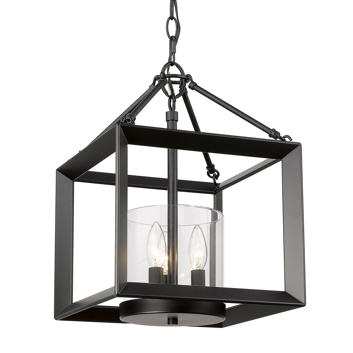 Smyth Convertible Pendant in Matte Black with Clear Glass