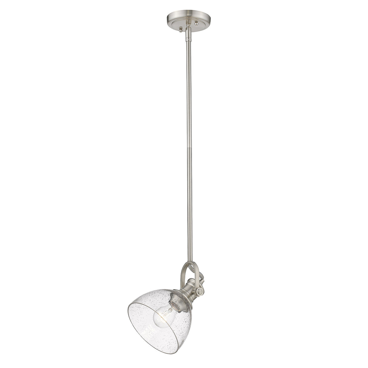 Hines Mini Pendant in Pewter with Seeded Glass