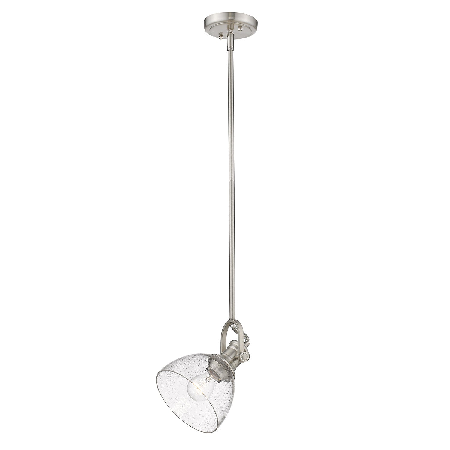 Hines Mini Pendant in Pewter with Seeded Glass