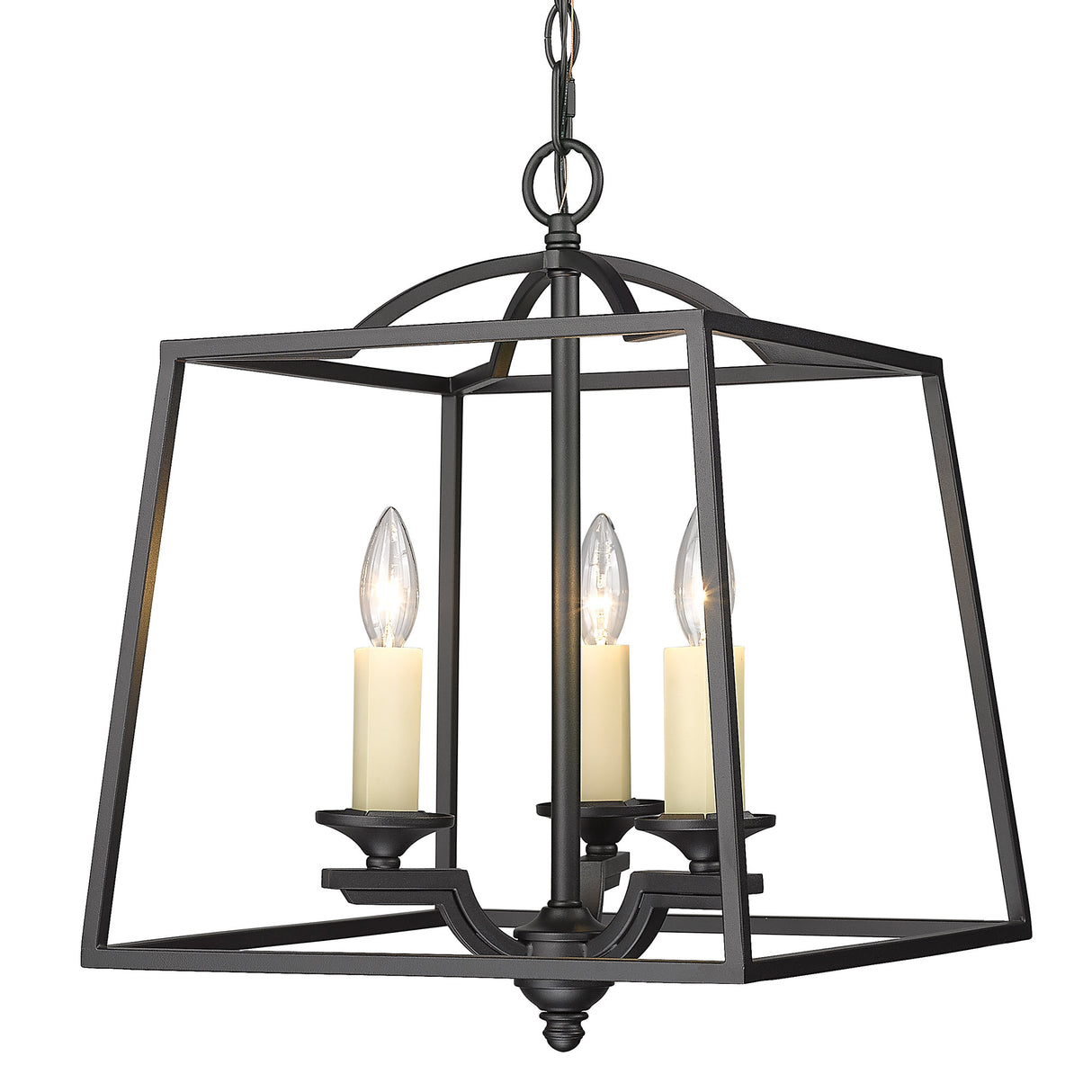 Athena NB 3 Light Pendant in Natural Black