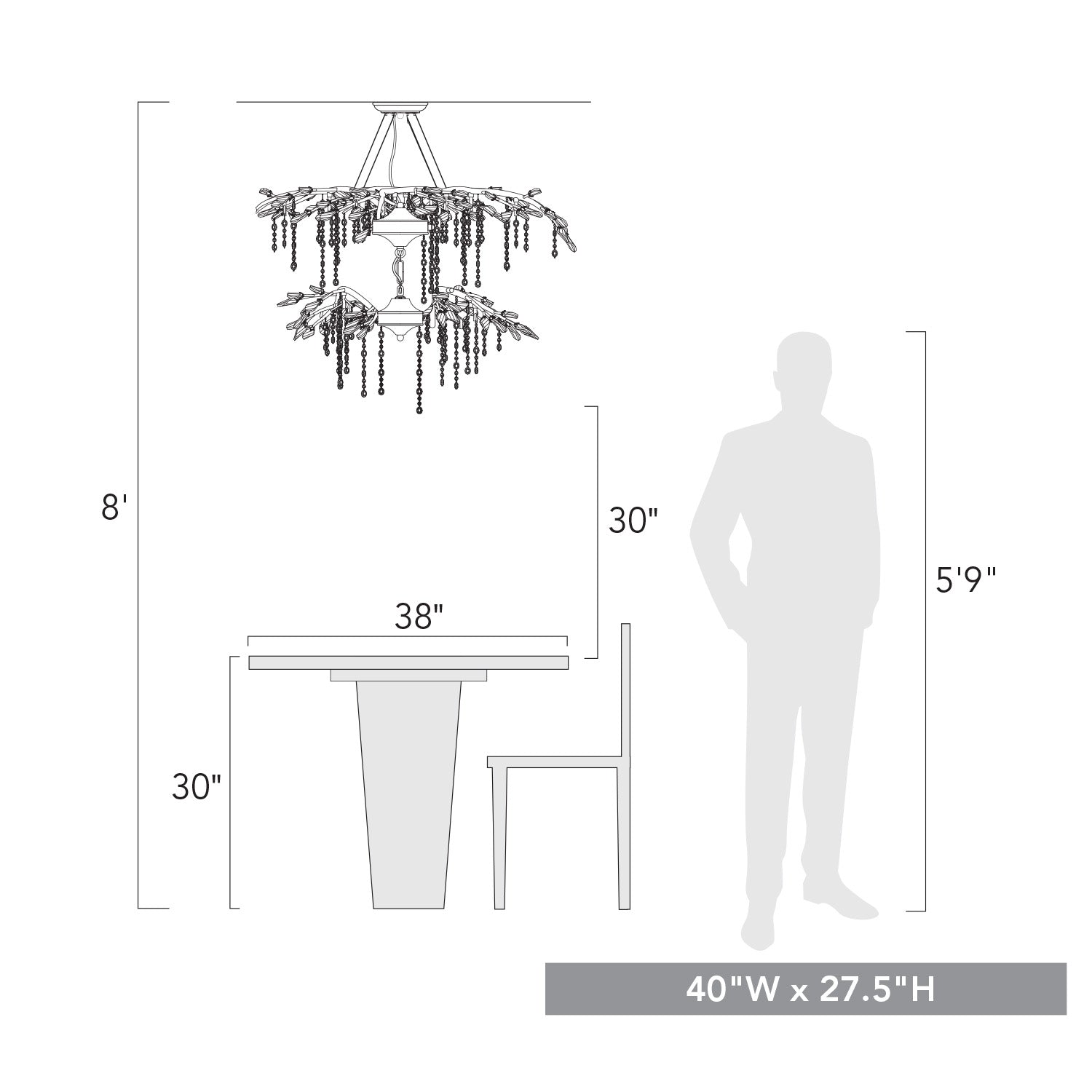 Autumn Twilight 2 Tier - 18 Light Chandelier