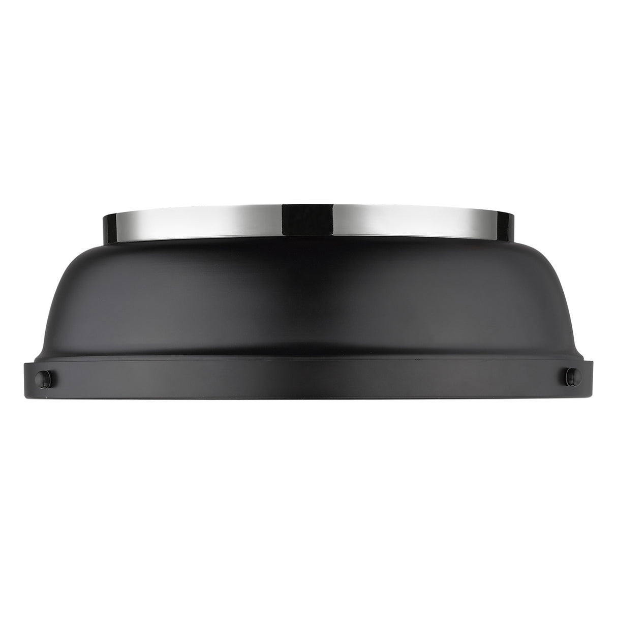 Duncan 14" Flush Mount in Chrome with a Matte Black Shade