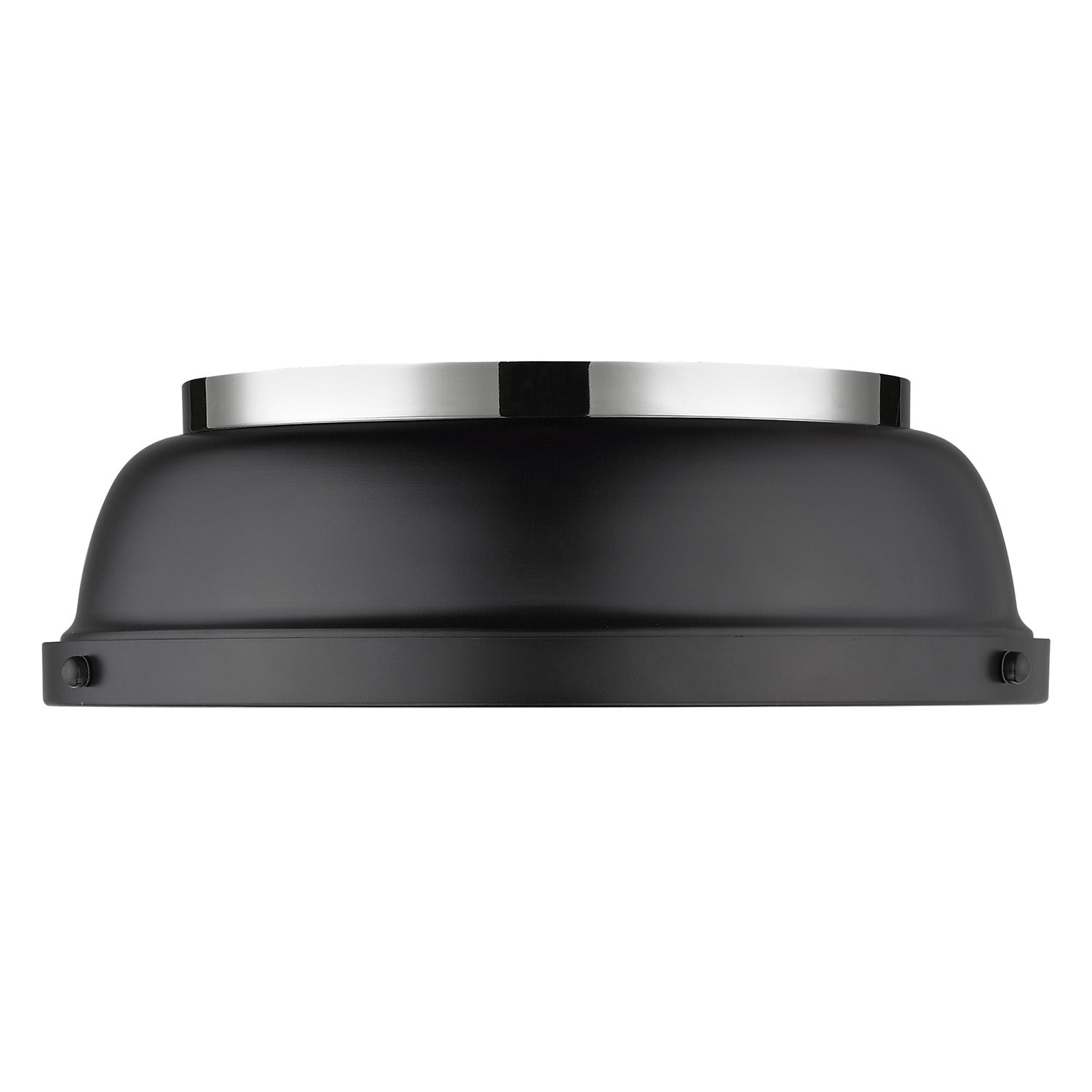 Duncan 14" Flush Mount in Chrome with a Matte Black Shade