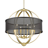 Colson 6 Light Chandelier in Olympic Gold & Matte Black Shade