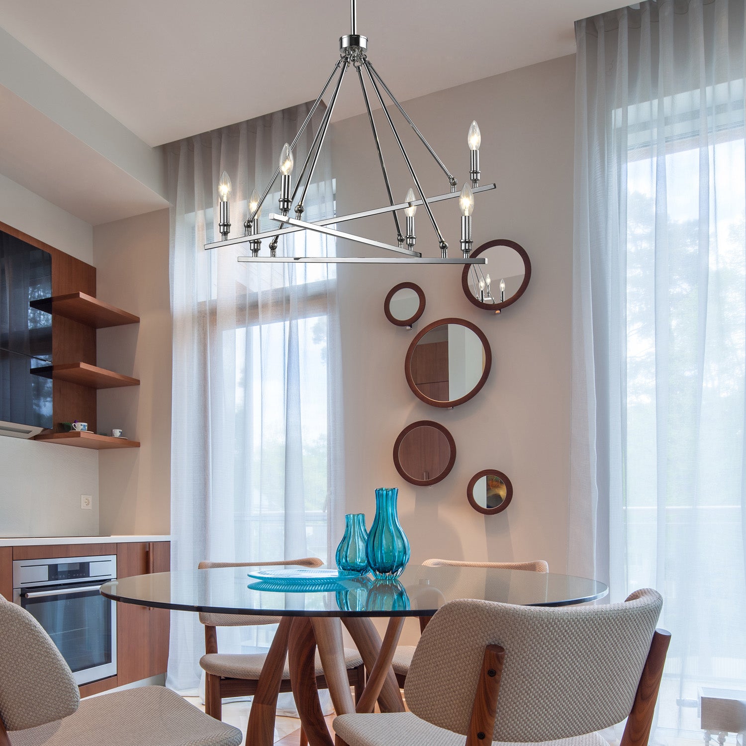 Garvin CH 6 Light Chandelier in Chrome