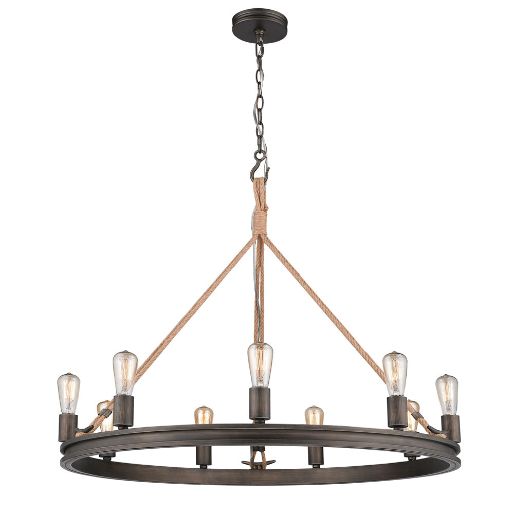 Chatham 9 Light Chandelier in Gunmetal Bronze