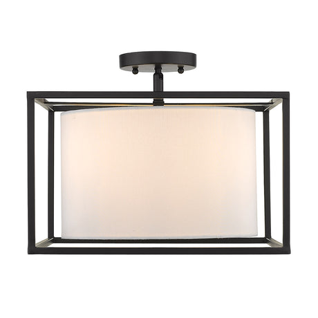 Manhattan Semi-Flush in Matte Black