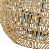 Florence 5-Light Pendant in Matte Black and Natural Raphia Rope Shade