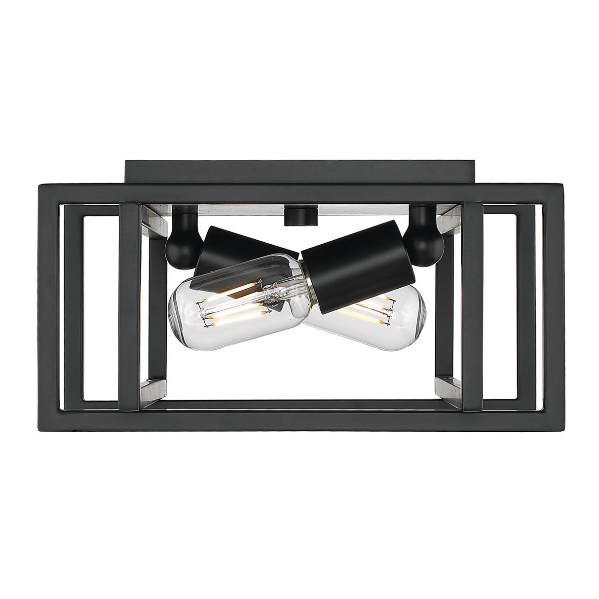 Tribeca Flush Mount in Matte Black with Matte Black Accents