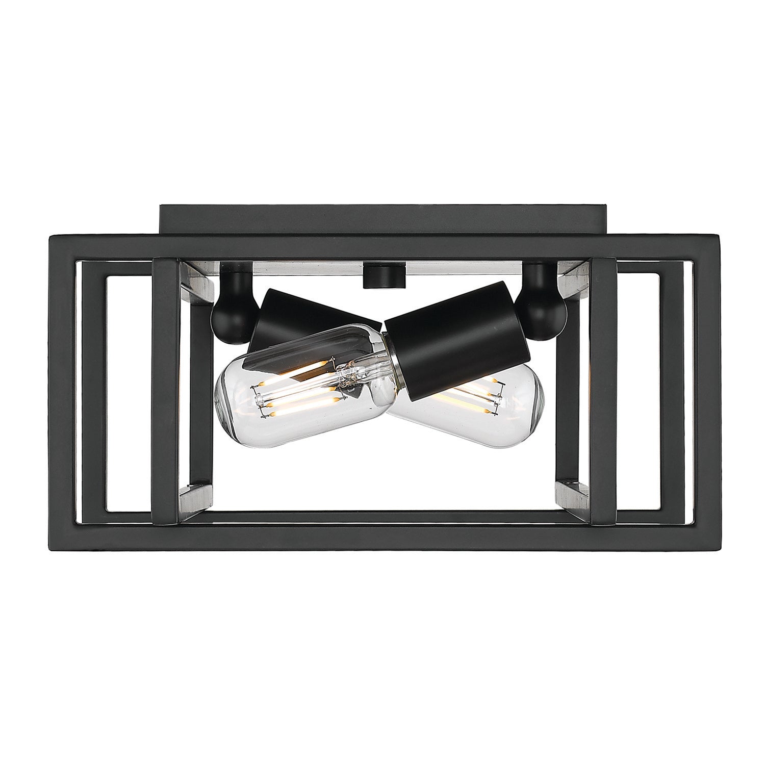 Tribeca Flush Mount in Matte Black with Matte Black Accents