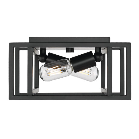 Tribeca Flush Mount in Matte Black with Matte Black Accents
