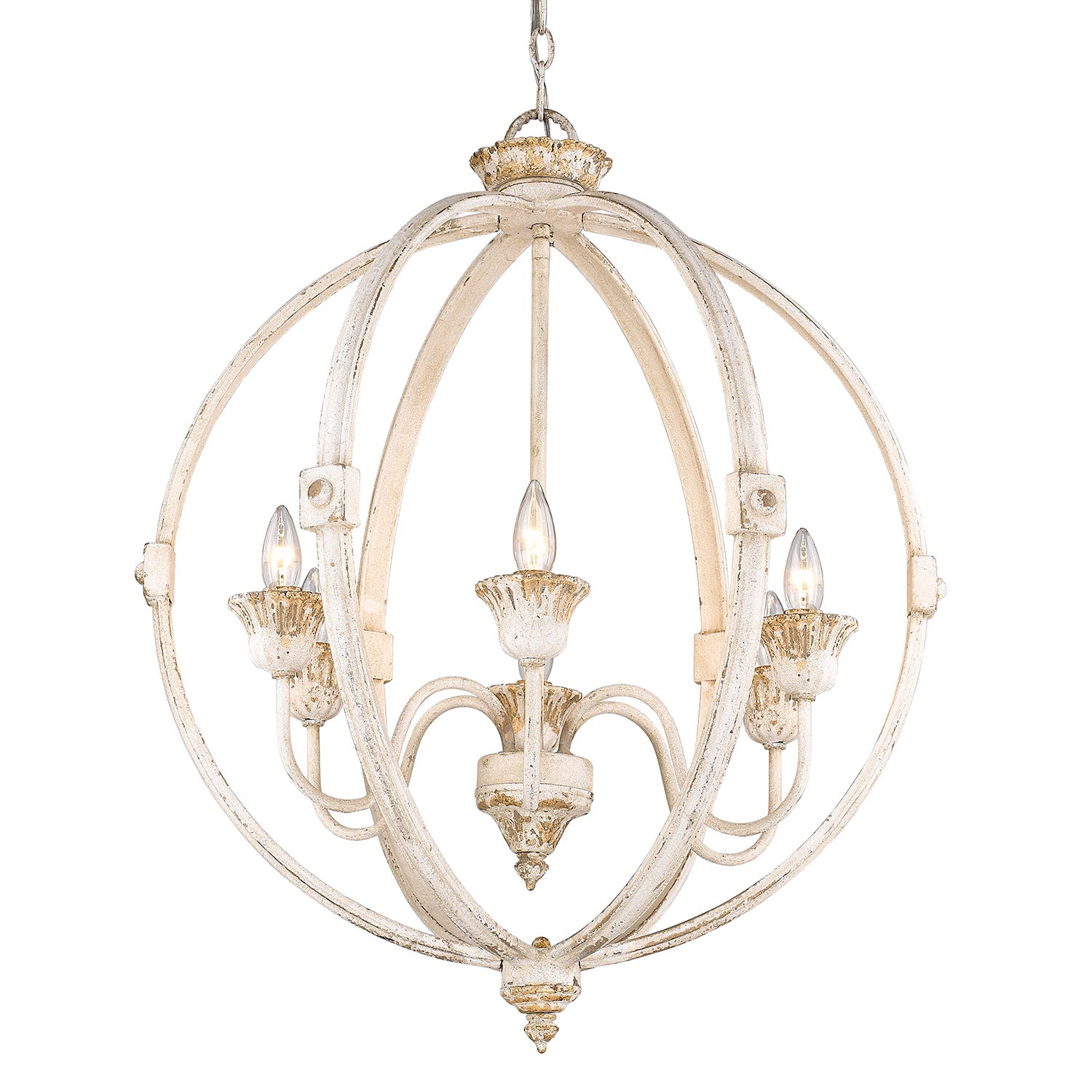 Jules 6-Light Chandelier in Antique Ivory