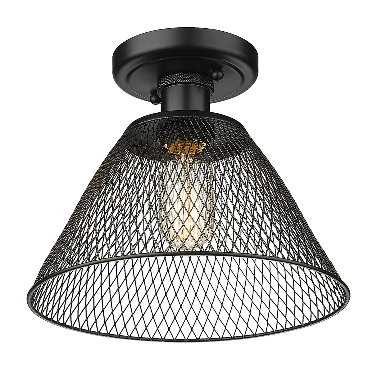 Carver BLK Semi-Flush in Matte Black