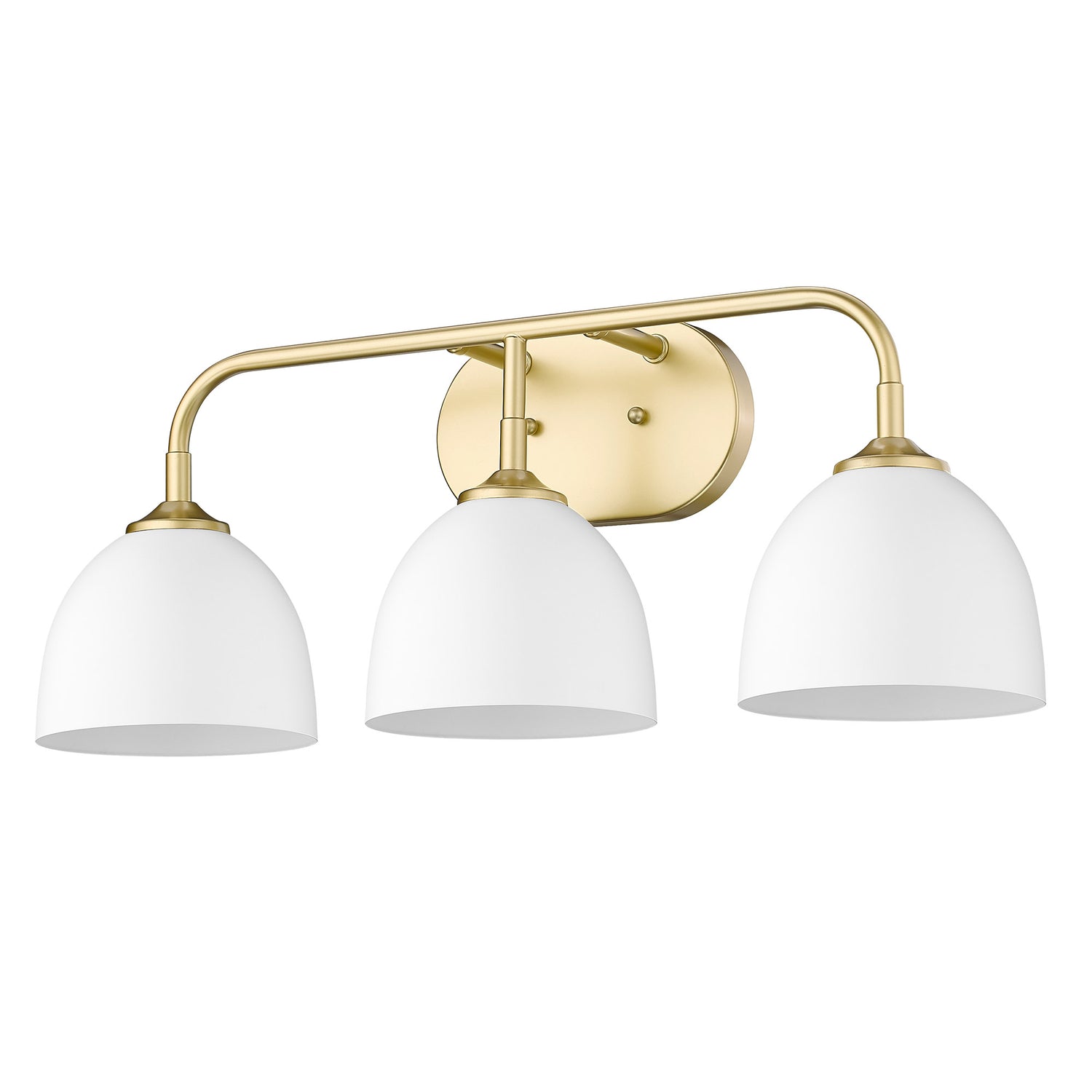 Zoey 3-Light Bath Vanity in Olympic Gold with Matte White Shade