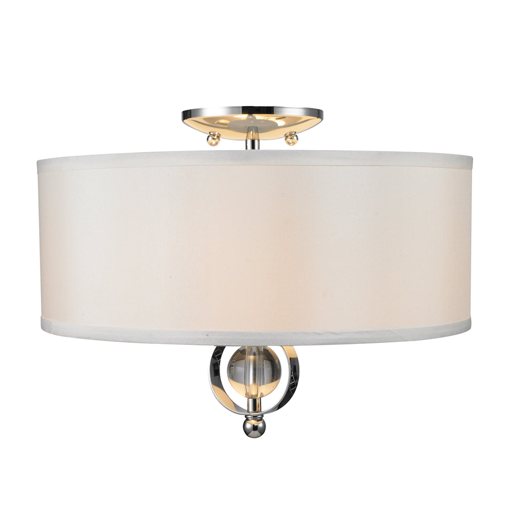 Cerchi Flush Mount in Chrome with Opal Satin Shade
