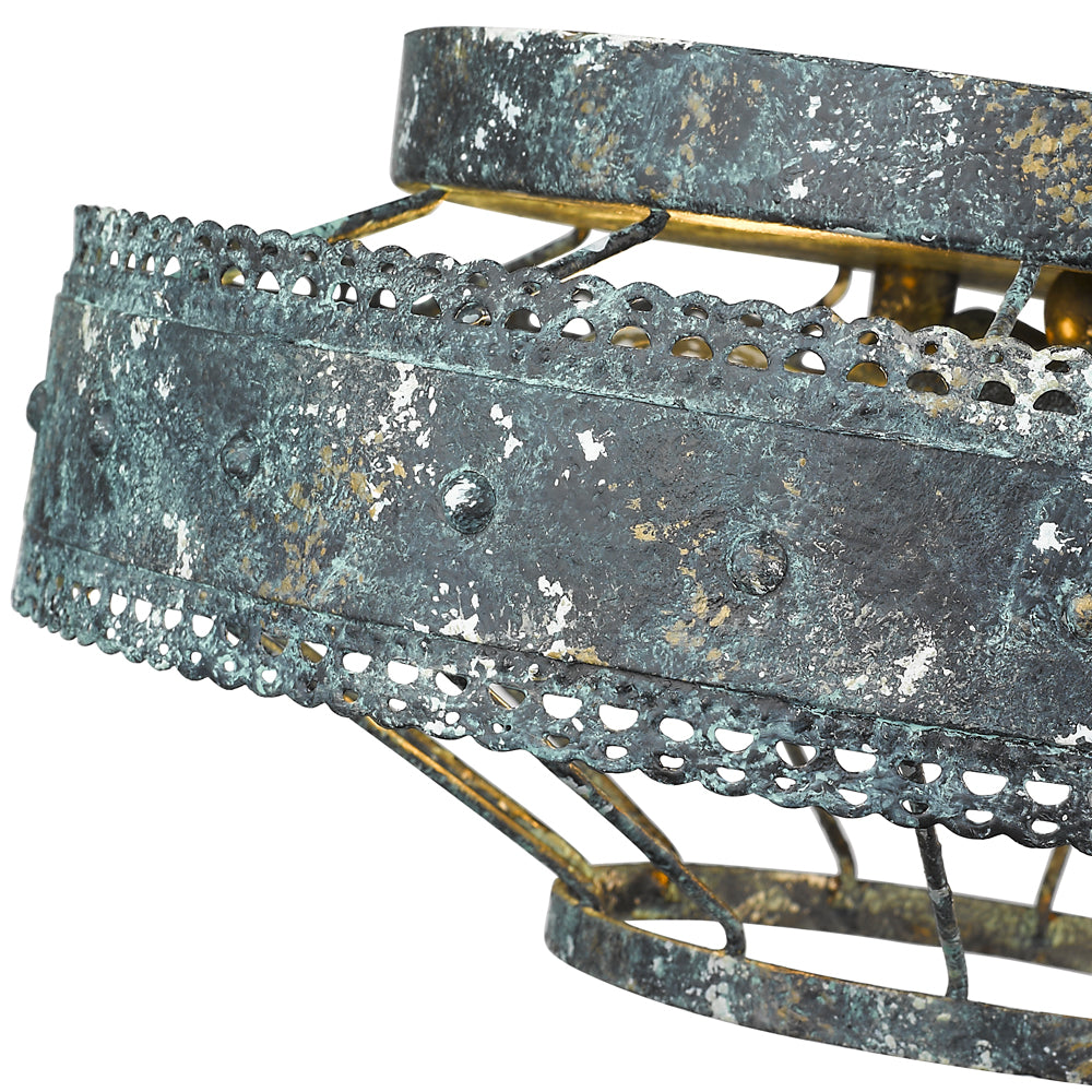 Ferris Flush Mount in Blue Verde Patina