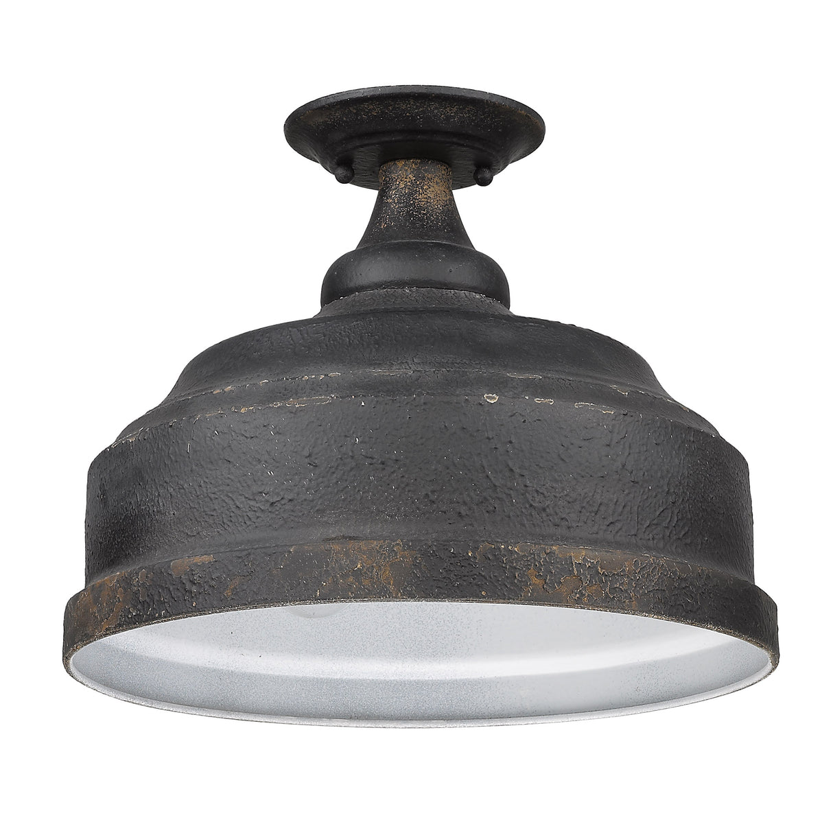 Keating Semi-Flush in Antique Black Iron