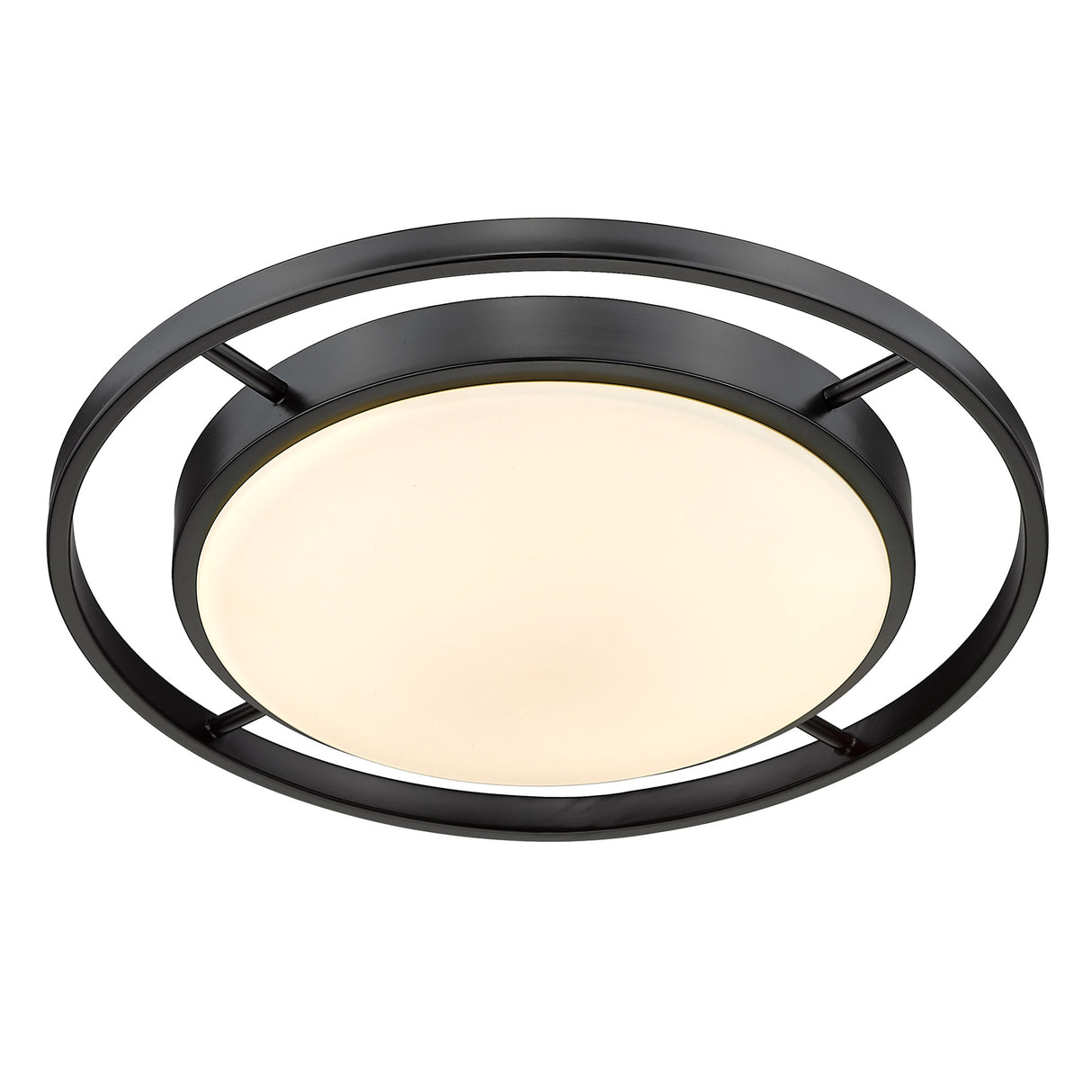 Astra 17" Flush Mount in Matte Black with Opal Glass