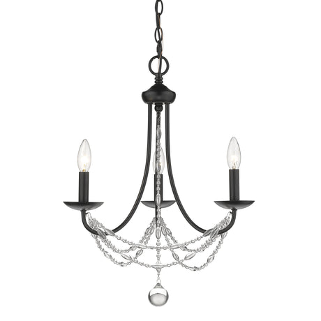 Mirabella Collection 3-Light Mini Chandelier in Black