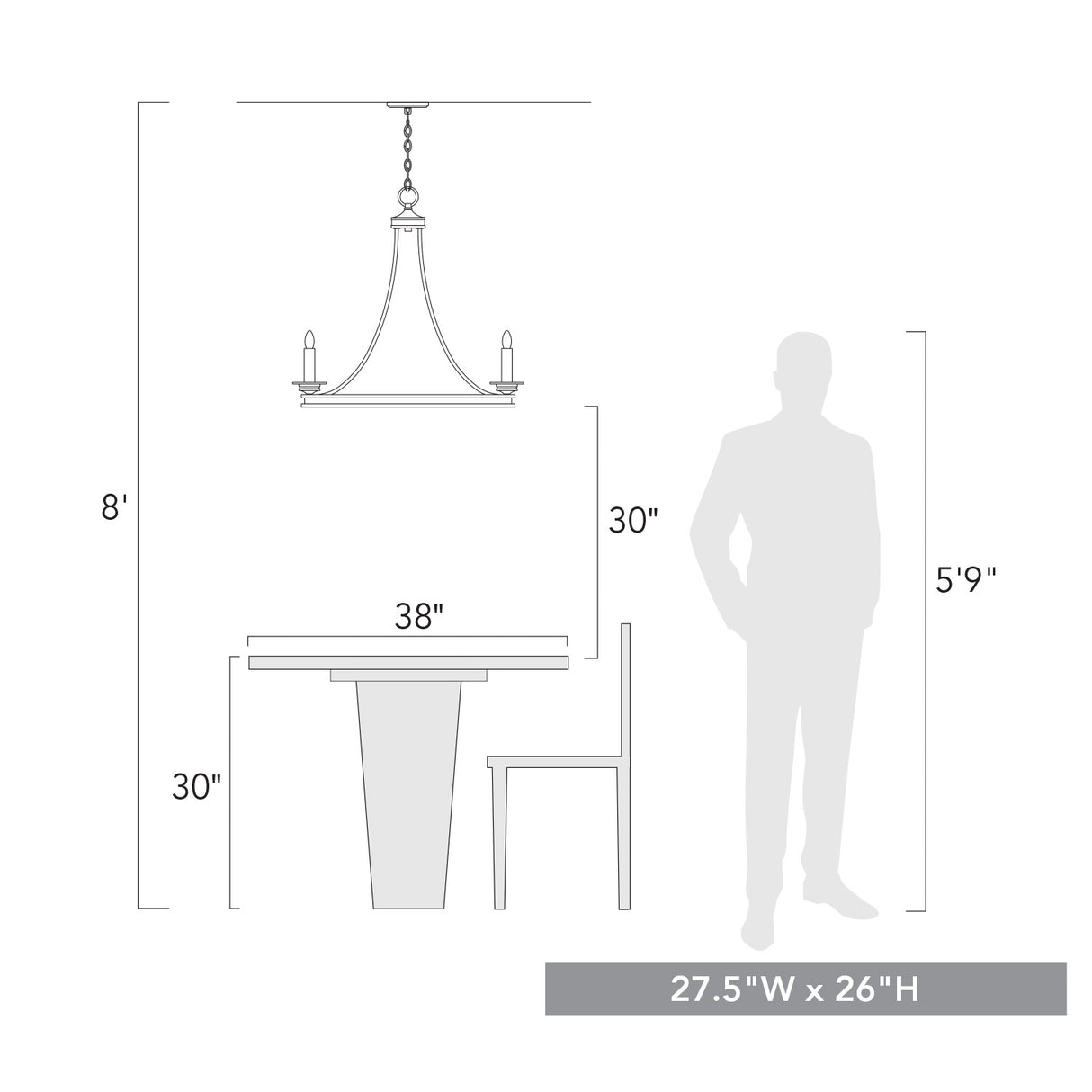 Saldano 5 Light Chandelier