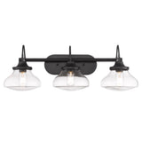 Nash 3 Light Bath Vanity in Matte Black with Clear Glass