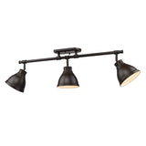 Duncan 3 Light Semi-Flush - Track Light in Rubbed Bronze with Rubbed Bronze Shades