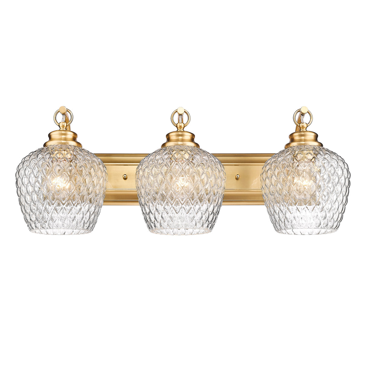Adeline MBG 3 Light Bath Vanity in Modern Brushed Gold with Clear Glass Shade