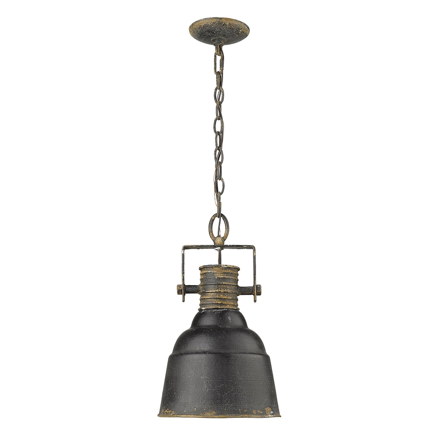 Quarry 1 Light Pendant in Antique Black Iron