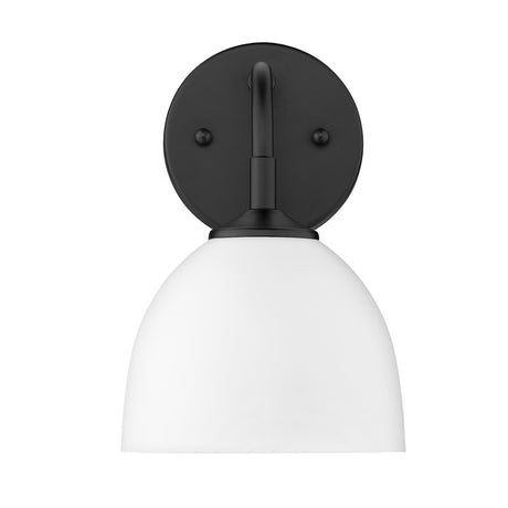 Zoey 1-Light Wall Sconce in Matte Black with Matte White Shade