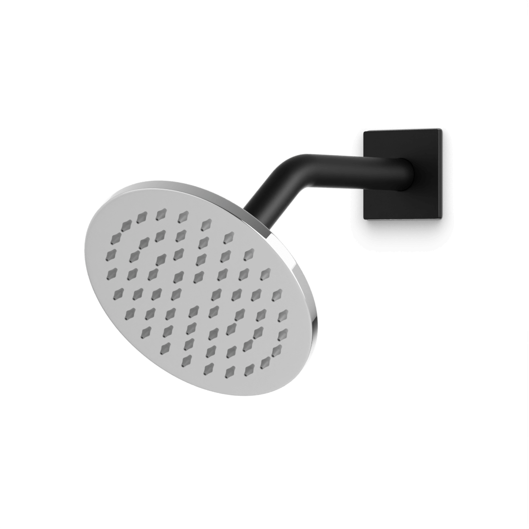 Artos Otella 6" Shower Head on Angled Arm Chrome / Matte Black – F907-76CHB