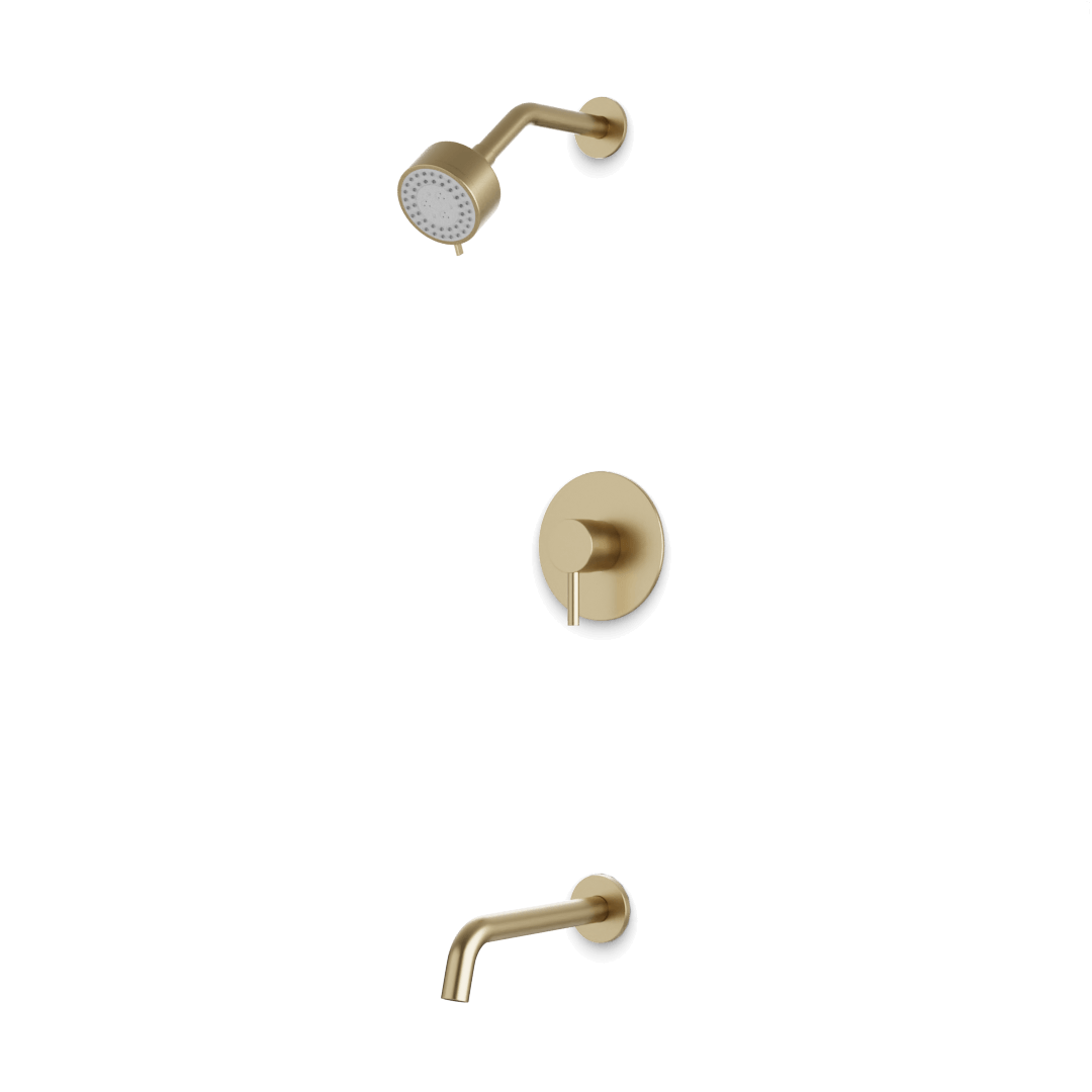 Artos Opera 2-Way Pressure Balance Multifunction Shower Trim Kit with Tub Filler Satin Brass – TS266SB