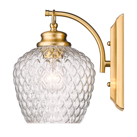 Adeline MBG 1 Light Wall Sconce in Modern Brushed Gold with Clear Glass Shade