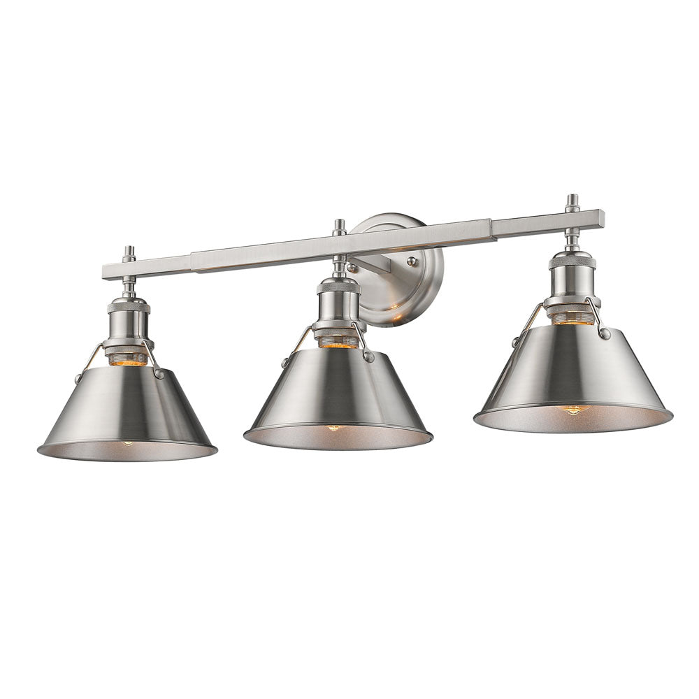 Orwell PW 3 Light Bath Vanity in Pewter with Pewter Shade