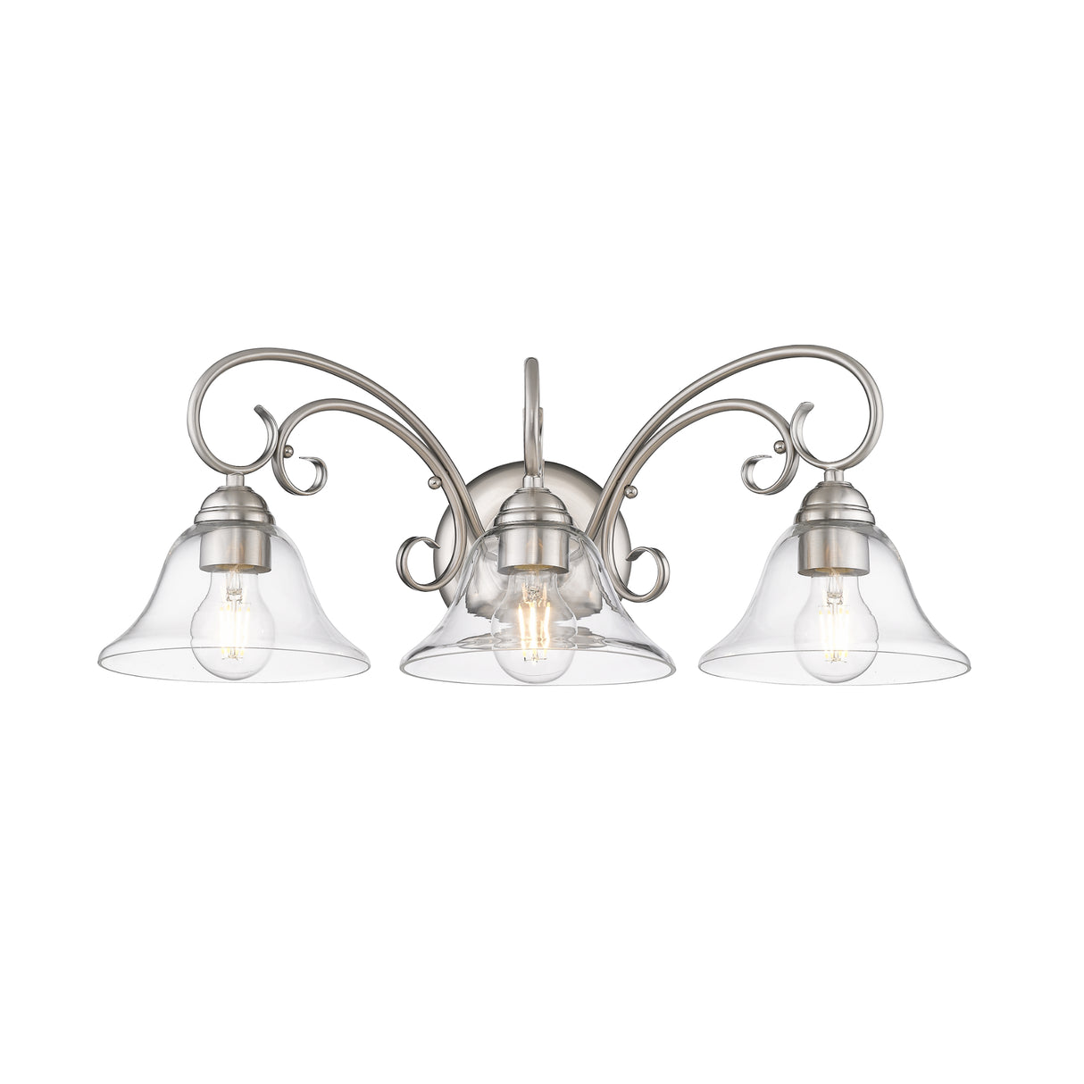 Homestead 3 Light Bath Vanity in Pewter with Clear Glass