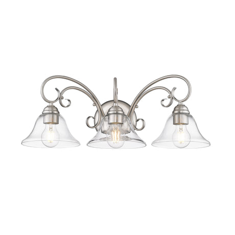 Homestead 3 Light Bath Vanity in Pewter with Clear Glass