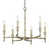 Cambay 6 Light Chandelier in White Gold
