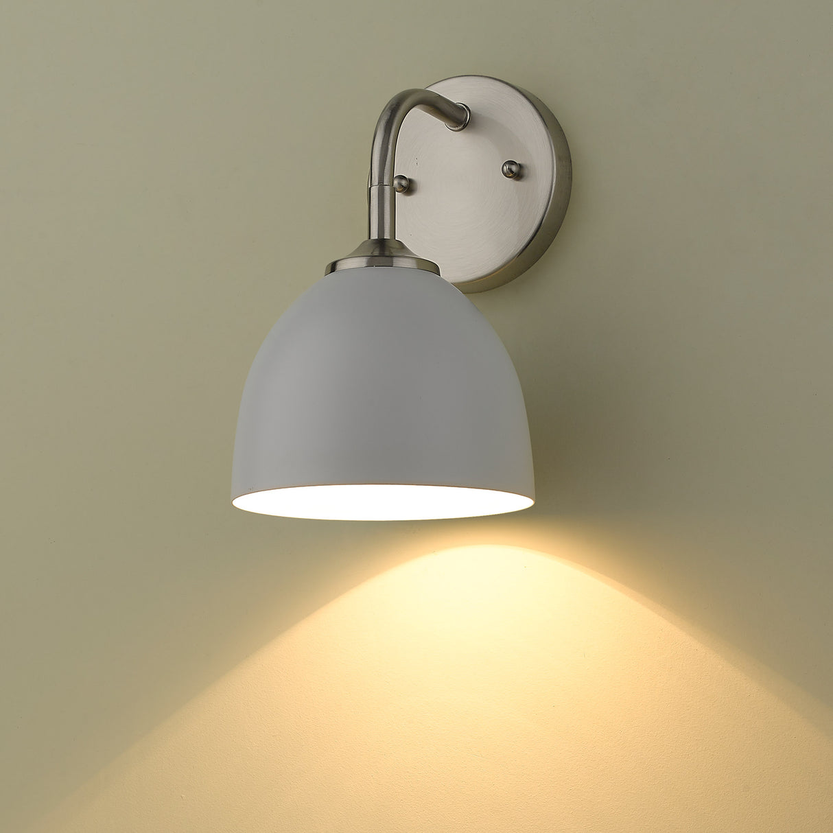 Zoey 1-Light Wall Sconce in Pewter with Matte White Shade