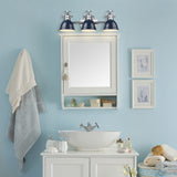 Duncan CH 3 Light Bath Vanity in Chrome with Navy Blue Shade