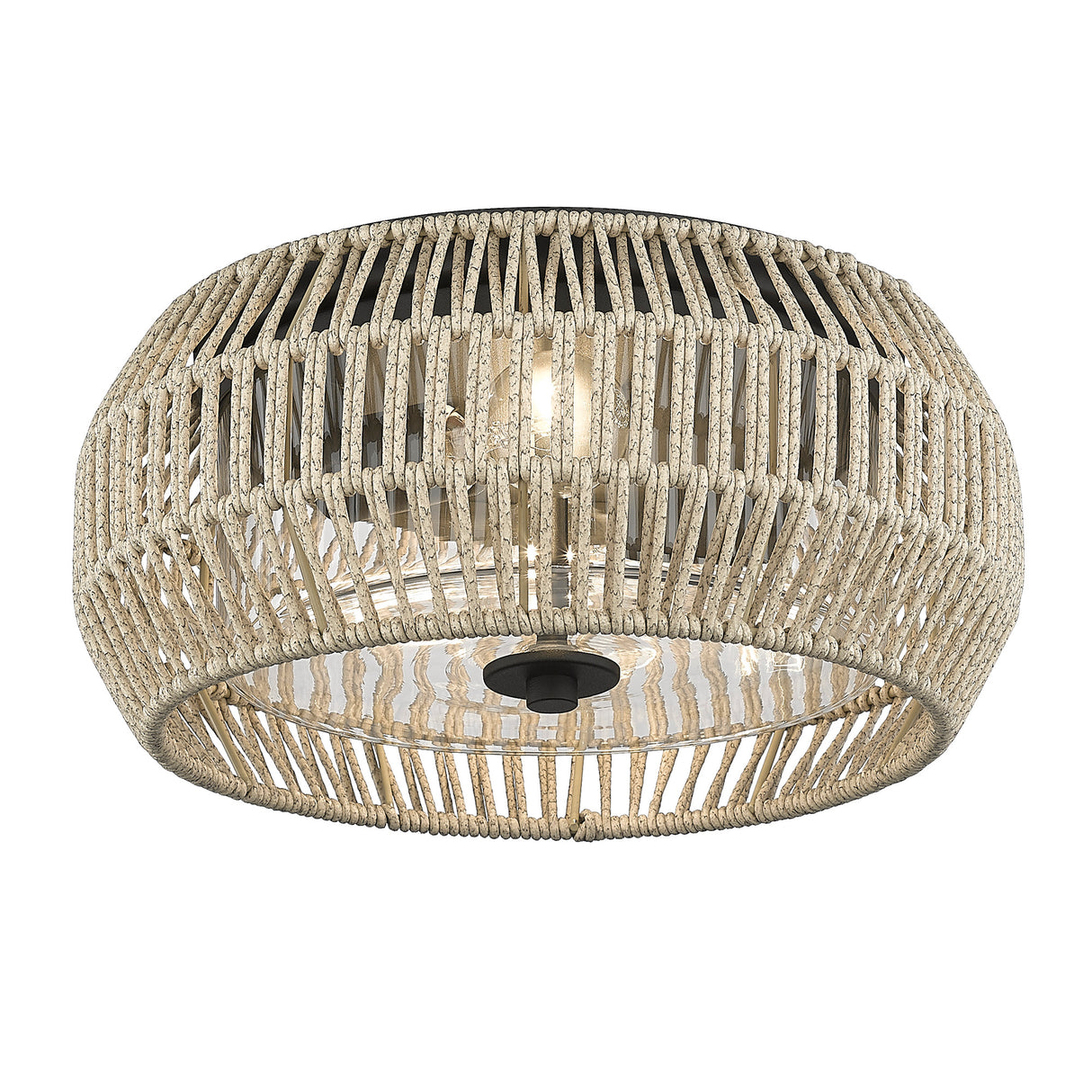 Seabrooke Flush Mount - Outdoor in Natural Black with Summer Sands Shade