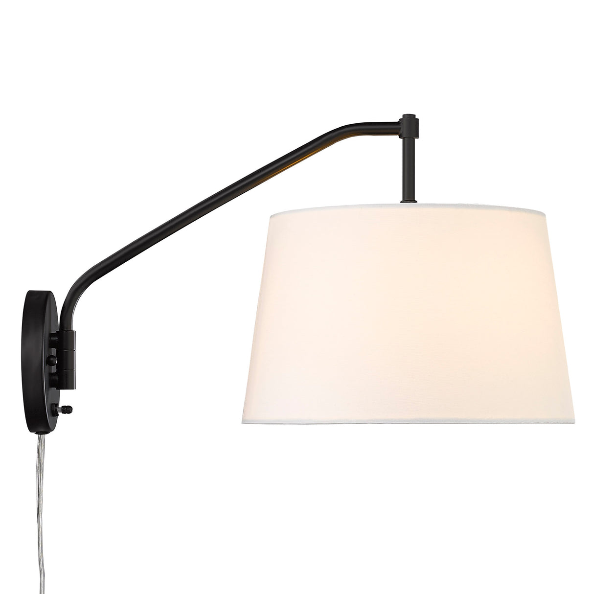 Ryleigh Articulating Wall Sconce in Matte Black with Modern White Shade